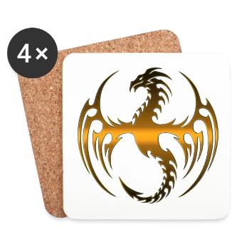 Drachen Fantasy Drachen Geist Reptilien Bestien - Untersetzer (4er-Set) - Weiß - Vorne