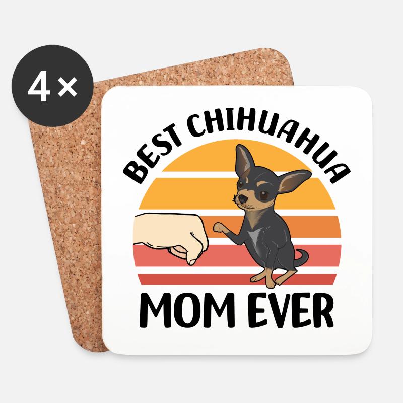 Chihuahua Mama - Untersetzer (4er-Set) - Weiß