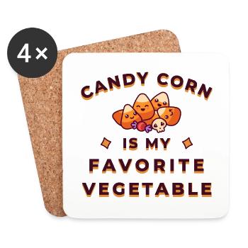 Candy Corn Halloween - Dessous de verre (lot de 4) - blanc - Devant