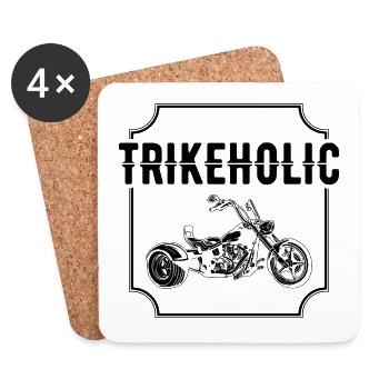 Trike Motorrad - Untersetzer (4er-Set) - Weiß - Vorne