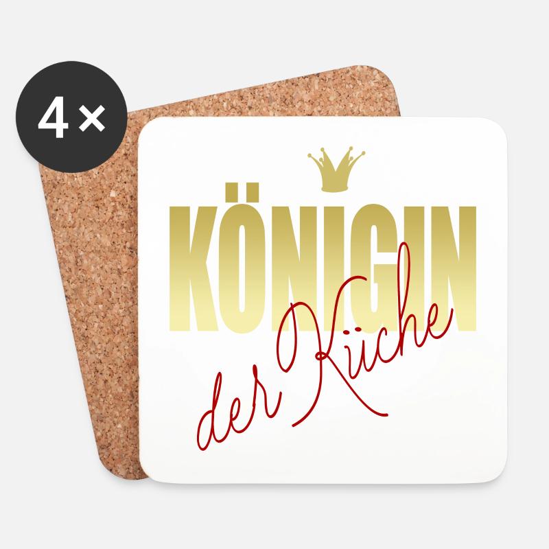 KÖNIGIN der Küche - Untersetzer (4er-Set) - Weiß