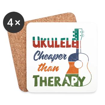Ukulele! Cheaper than therapy - Untersetzer (4er-Set) - Weiß - Vorne