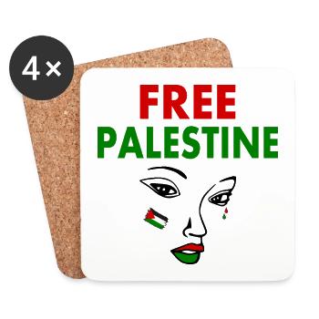 Free palestine - Coasters (set of 4) - white - Front
