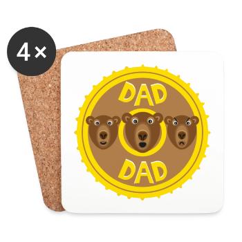 Bären DAD ein cooles Motiv zum Geburtstag. - Untersetzer (4er-Set) - Weiß - Vorne
