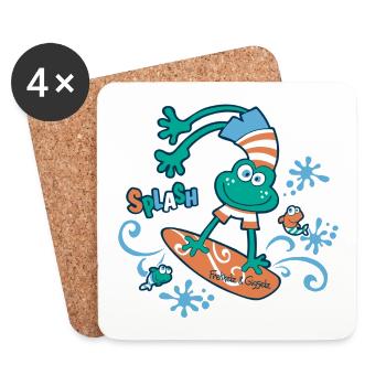 Splash - Surferglück - Untersetzer (4er-Set) - Weiß - Vorne