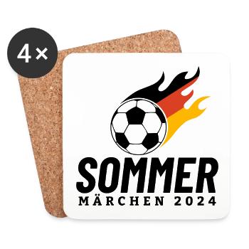 Sommermärchen 2024 Flamme Deutschland - Untersetzer (4er-Set) - Weiß - Vorne