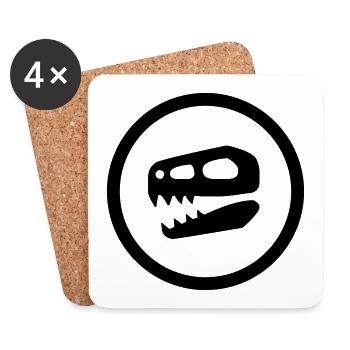 Dinosaurier Schädel Geschenk - Untersetzer (4er-Set) - Weiß - Vorne