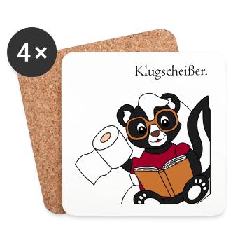 Skunk Pixie Smartass - funny motif - Coasters (set of 4) - white - Front