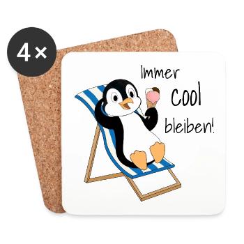 Immer cool bleiben! - Untersetzer (4er-Set) - Weiß - Vorne