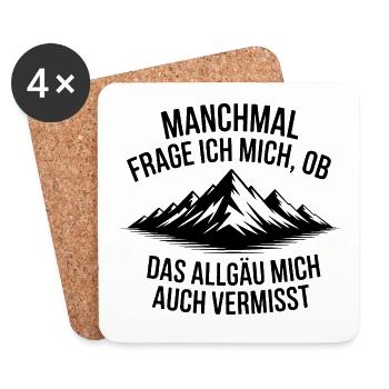 I wonder if the Allgäu misses me! - Coasters (set of 4) - white - Front