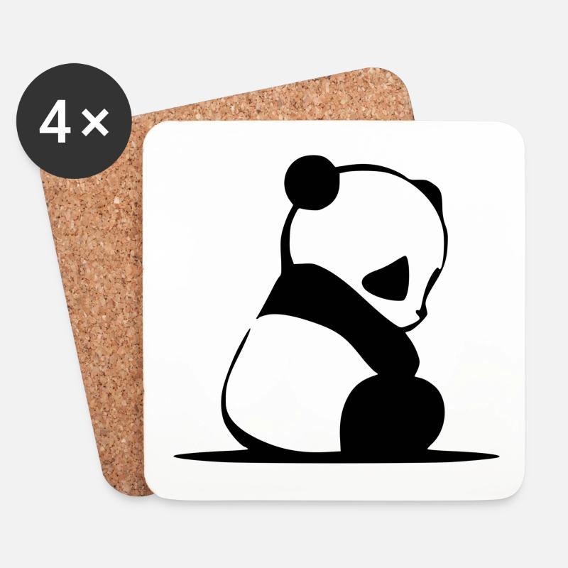 Panda - Untersetzer (4er-Set) - Weiß