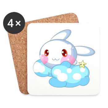Hase süß Kinder - Untersetzer (4er-Set) - Weiß - Vorne