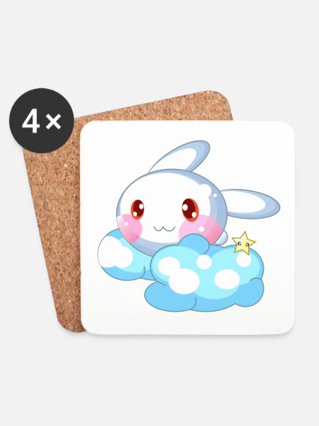 Hase süß Kinder - Untersetzer (4er-Set) - Weiß