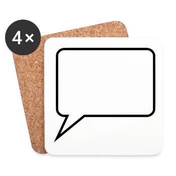 Sprechblase Comic selbst gestalten personalisieren - Untersetzer (4er-Set) - Weiß - Vorne