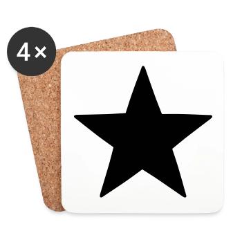 Choisissez votre couleur de conception! Modèle de logo étoile icône - Dessous de verre (lot de 4) - blanc - Devant
