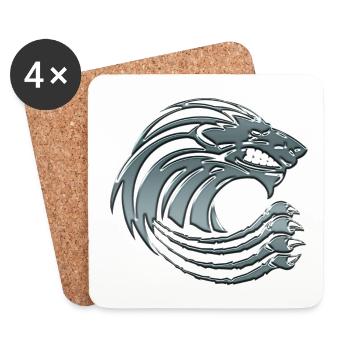 Lion Spielvektor - Untersetzer (4er-Set) - Weiß - Vorne