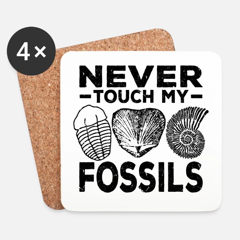 Fossilien Sammeln - Untersetzer (4er-Set) - Weiß