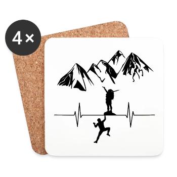 Climbing Couple - Coasters (set of 4) - white - Front