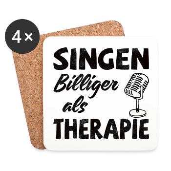Singen! Billiger als Therapie - Untersetzer (4er-Set) - Weiß - Vorne
