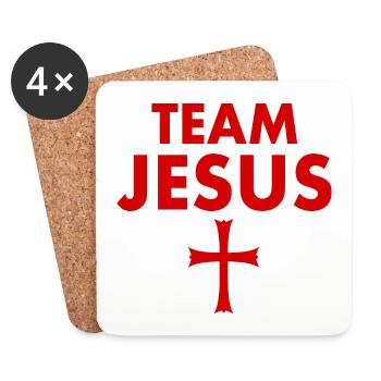Croix de Jésus de l’équipe - Dessous de verre (lot de 4) - blanc - Devant