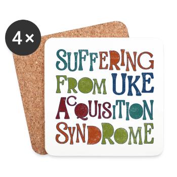 Suffering from Uke Acquisition Syndrome - Coasters (set of 4) - white - Front
