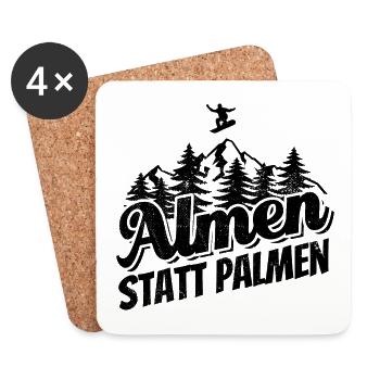 Snowboard Almen Statt Palmen Snowboarder - Untersetzer (4er-Set) - Weiß - Vorne