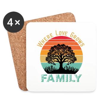 Millésime familial - Dessous de verre (lot de 4) - blanc - Devant
