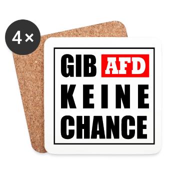 Gib afd keine chance - Untersetzer (4er-Set) - Weiß - Vorne