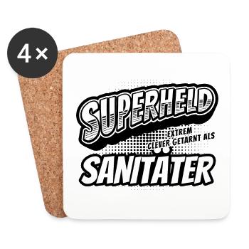 Superheld, clever getarnt als Sanitäter - Untersetzer (4er-Set) - Weiß - Vorne