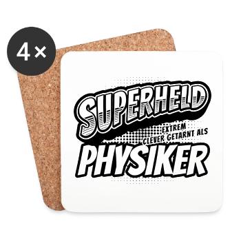 Superheld, clever getarnt als Physiker - Untersetzer (4er-Set) - Weiß - Vorne