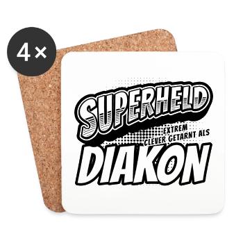 Superheld, clever getarnt als Diakon - Untersetzer (4er-Set) - Weiß - Vorne