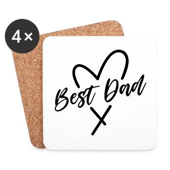 Best Dad Heart - Coasters (set of 4) - white - Front