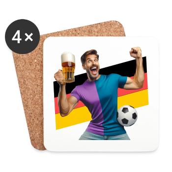 Deutsche Fußball Fans - Untersetzer (4er-Set) - Weiß - Vorne