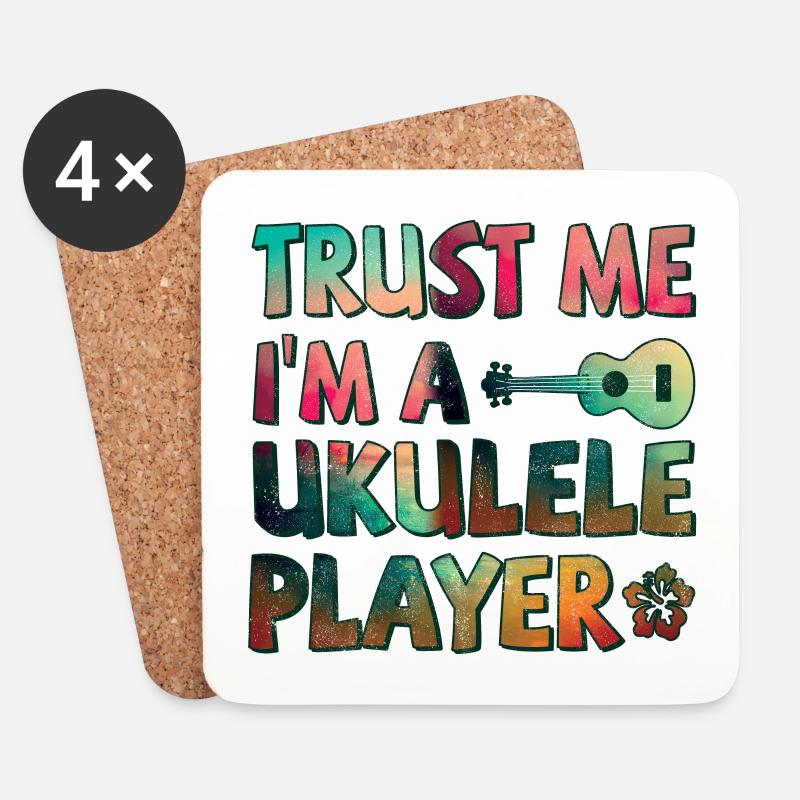 Trust me I’m a Ukulele player - Untersetzer (4er-Set) - Weiß