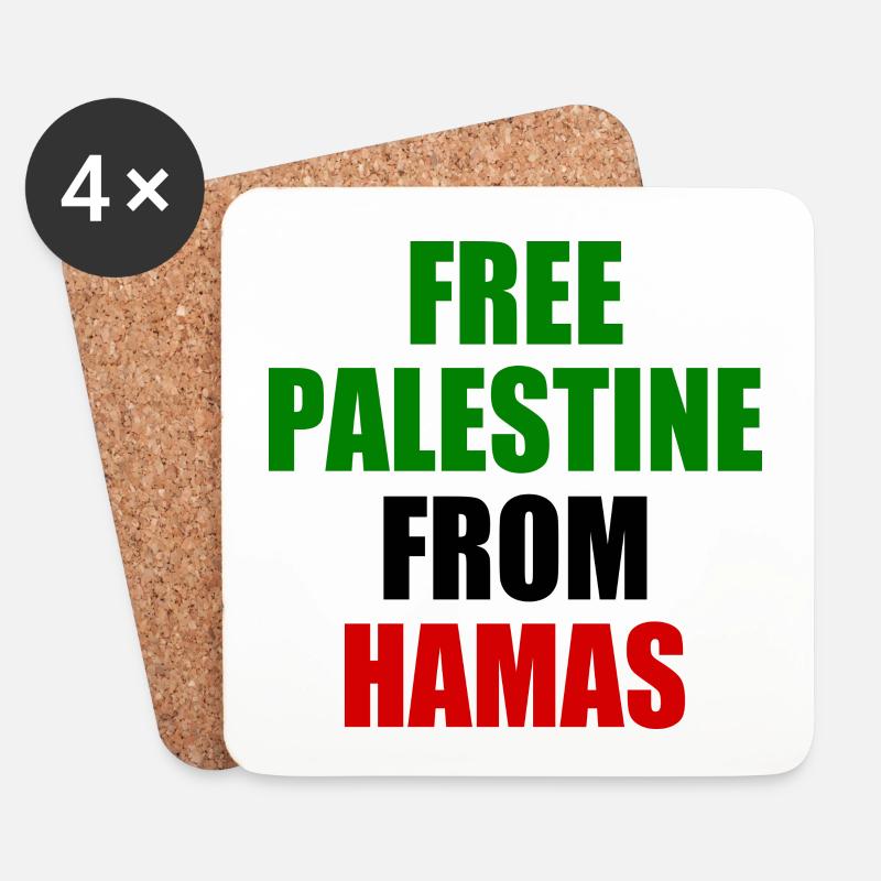 Israel - Free palestine - Untersetzer (4er-Set) - Weiß