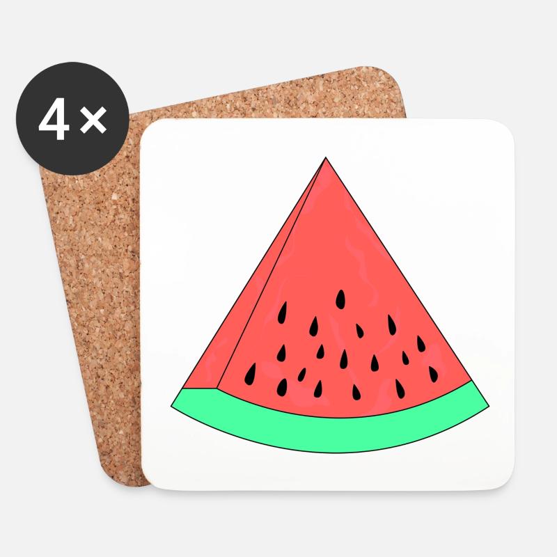 Wassermelone - Untersetzer (4er-Set) - Weiß