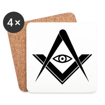 cadeau de tatouage symbole maçonnique - Dessous de verre (lot de 4) - blanc - Devant