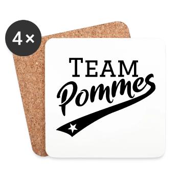 Pommes | Lifestyle Team Pommes mit Stern für Stars - Untersetzer (4er-Set) - Weiß - Vorne