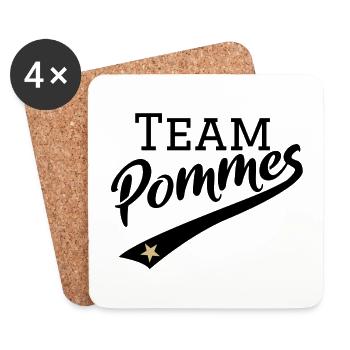 Équipe #Pommes | Gold Stern Edition | noir frites - Dessous de verre (lot de 4) - blanc - Devant