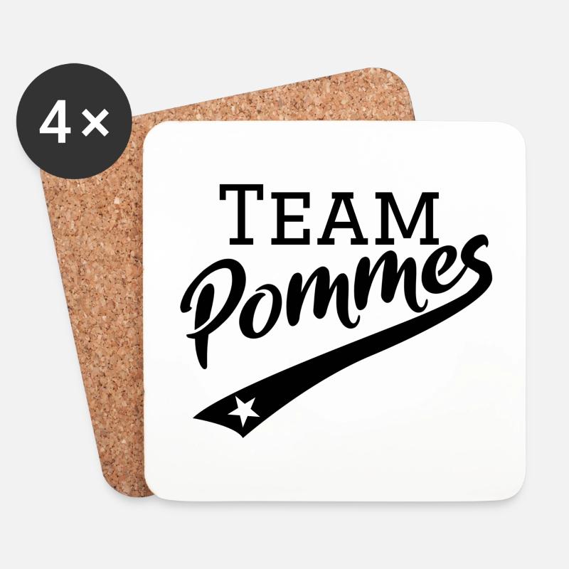 team Pommes | Kartoffel Snack mal anders vintage - Untersetzer (4er-Set) - Weiß