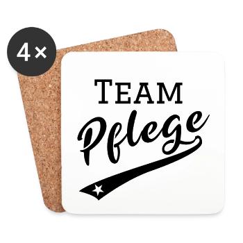 Team Pflege im vintage style | Team & Pflegestuff - Untersetzer (4er-Set) - Weiß - Vorne