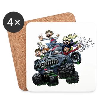 Kid Normal Monster Truck - Coasters (set of 4) - white - Front