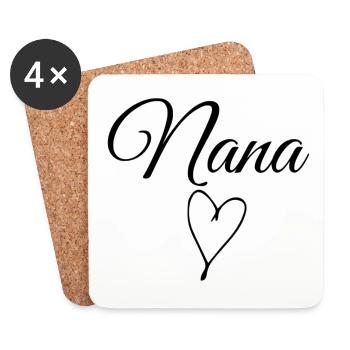Coeur de Nana - Dessous de verre (lot de 4) - blanc - Devant