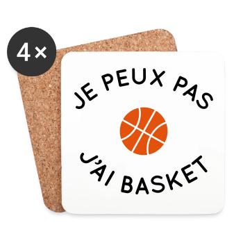 Je peux pas j'ai basket - Dessous de verre (lot de 4) - blanc - Devant
