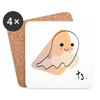 Spaghetti le fantôme - Dessous de verre (lot de 4) - blanc - Devant