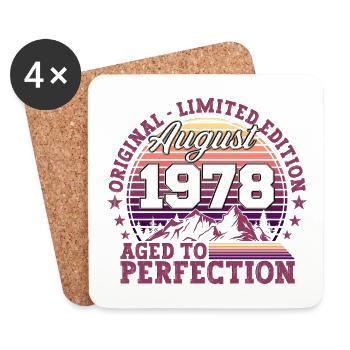 Original Août 1978 44th Birthday Fun Gift - Dessous de verre (lot de 4) - blanc - Devant
