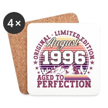 Original August 1996 26th Birthday Fun Gift - Coasters (set of 4) - white - Front