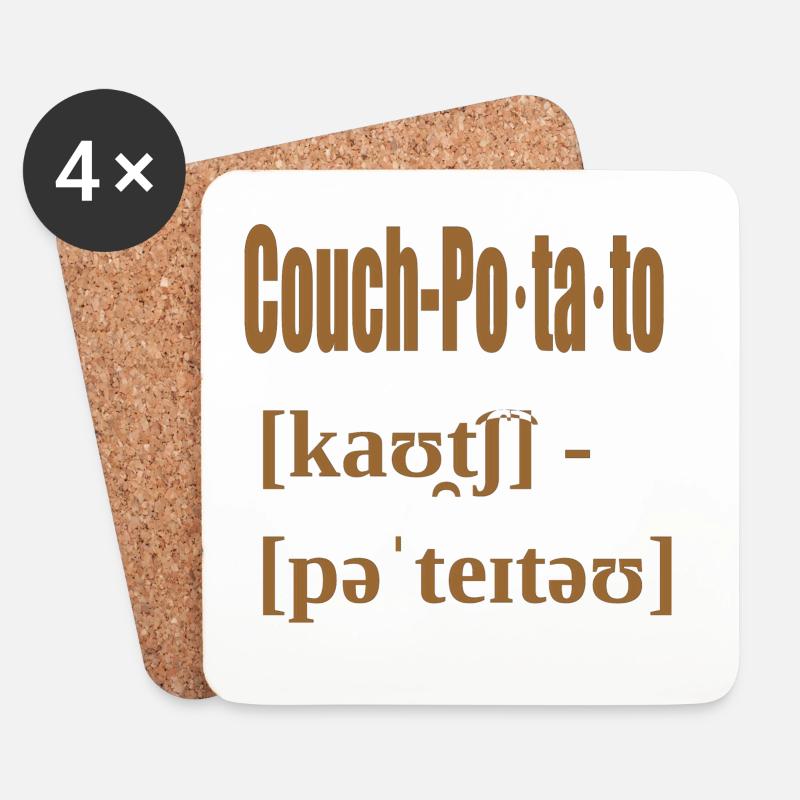 couch potato - Untersetzer (4er-Set) - Weiß