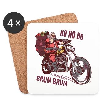 Santa Biker Christmas Costume for Bikers - Coasters (set of 4) - white - Front