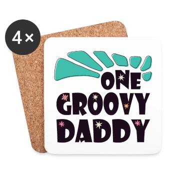 Ein grooviger Papa, Ein toller Papa - Untersetzer (4er-Set) - Weiß - Vorne